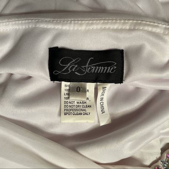 LA FEMME STRAPLESS GOWN W/ SIDE LEG SLIT - Picture 8 of 8